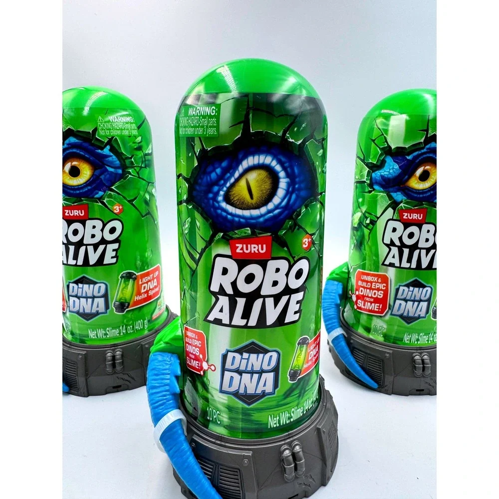Zuru Robo Alive Dino DNA Lab Lot of 3 Mystery Blind Capsules Slime Light Up Toy